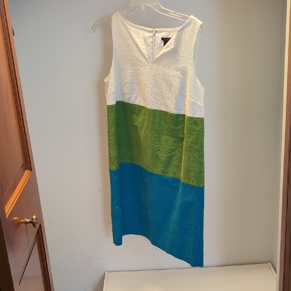 Ann Taylor Factory Green and Blue Midi Dress